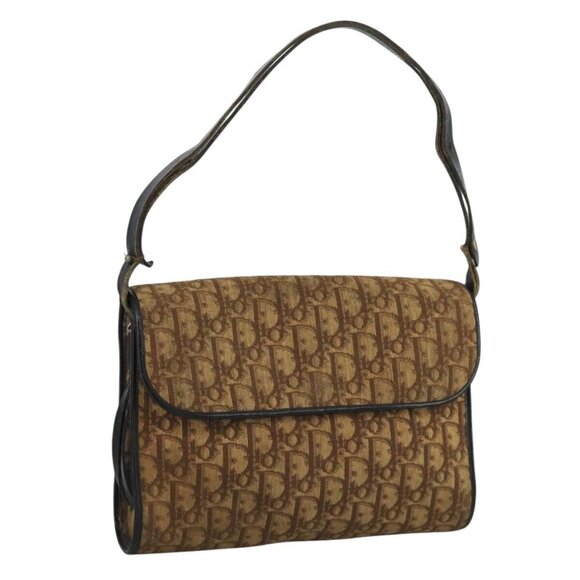 Christian Dior Trotter Canvas Shoulder Bag Brown Auth 111761 - Picture 1 of 14